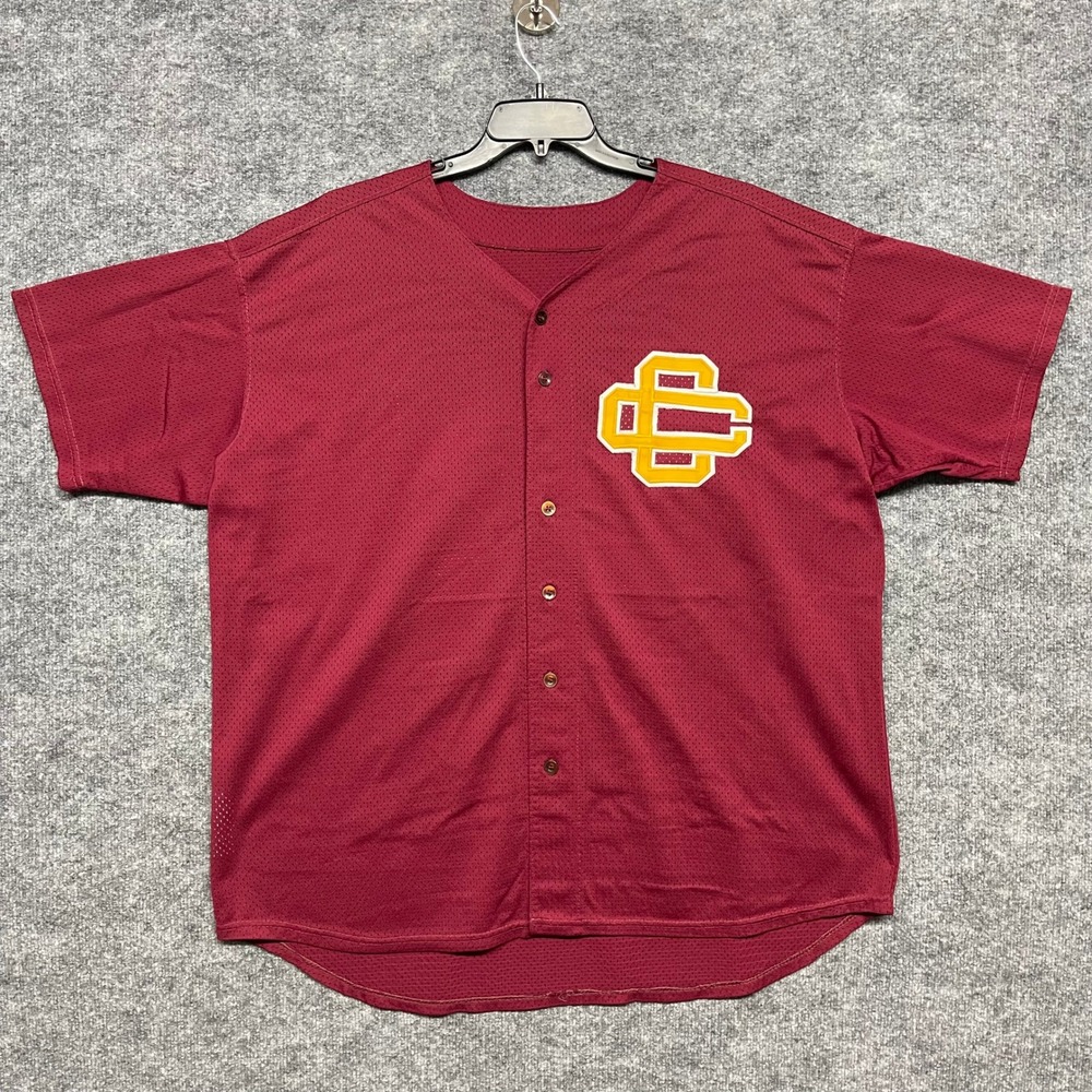 VTG Clackamas Community College Baseball Jersey Men XL Maroon Red Oregon ProTeam